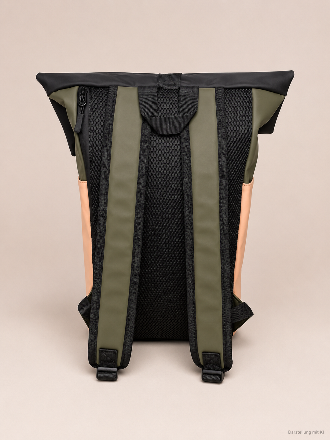 Rolltop Rucksack Mittel - Lachs/Schwarz