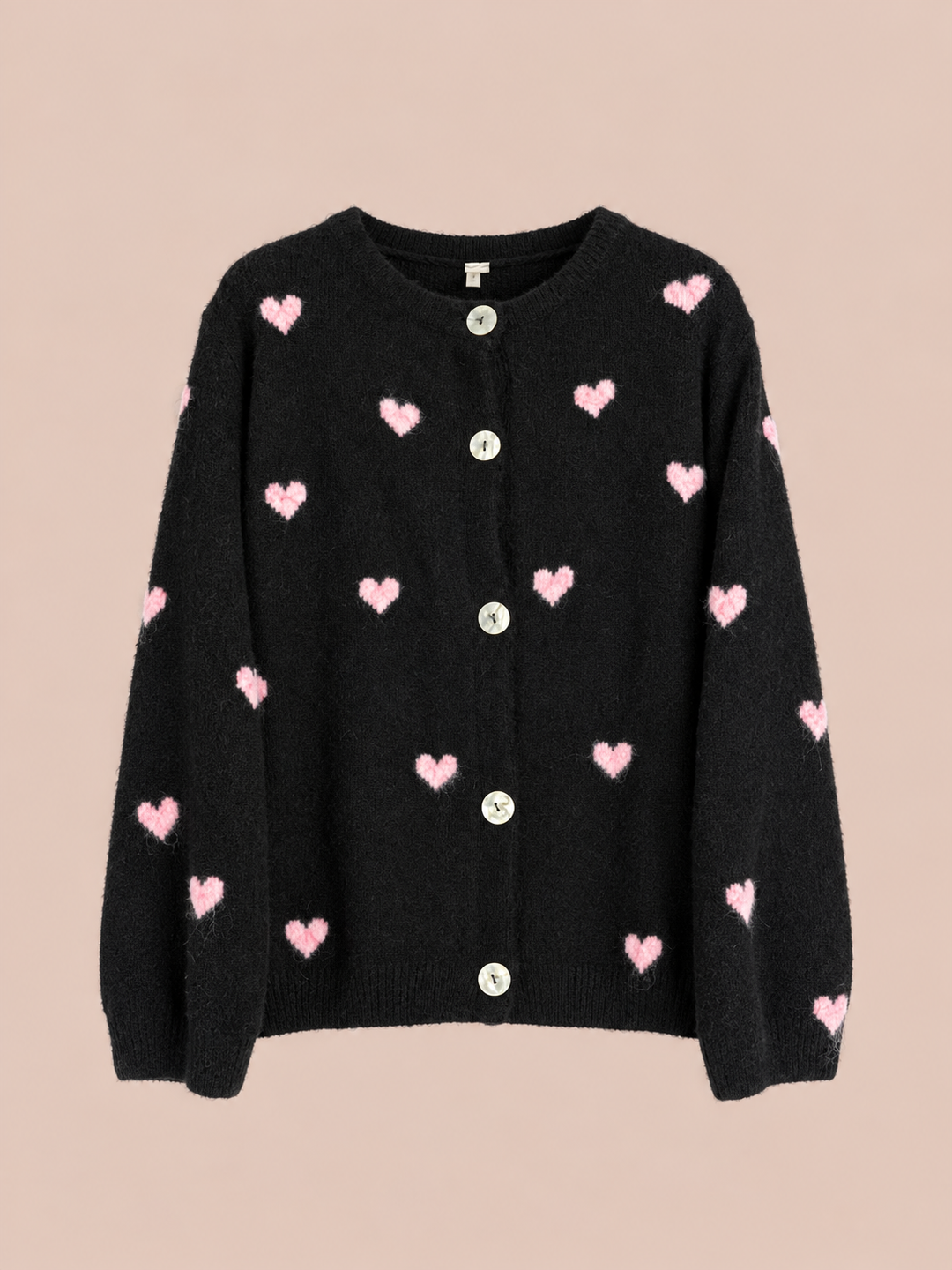 Cardigan mit Herzchen - Schwarz