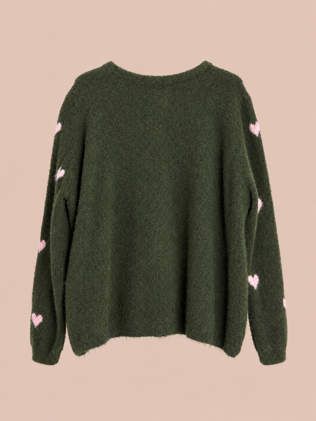 Cardigan mit Herzchen - Grün