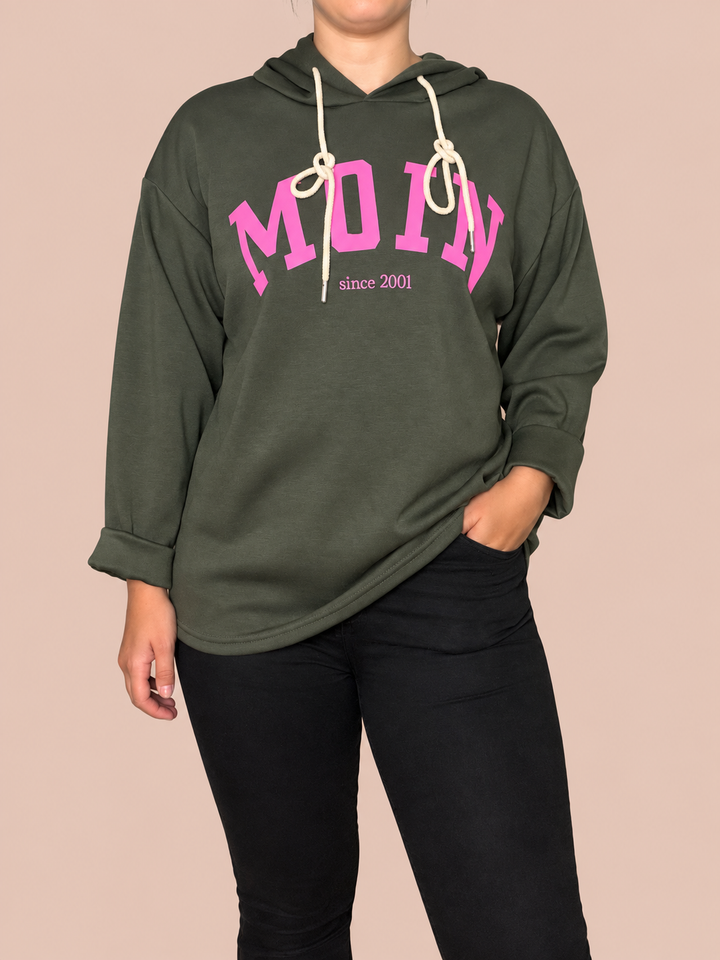 Hoodie "Moin" - Olivgrün