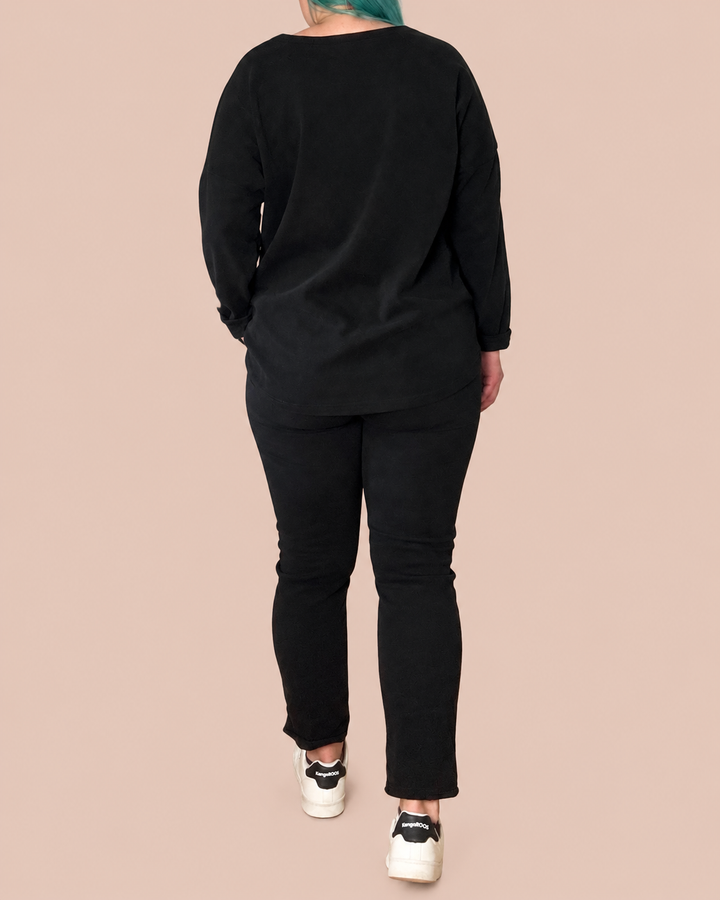 Hose in Cord-Optik - Schwarz