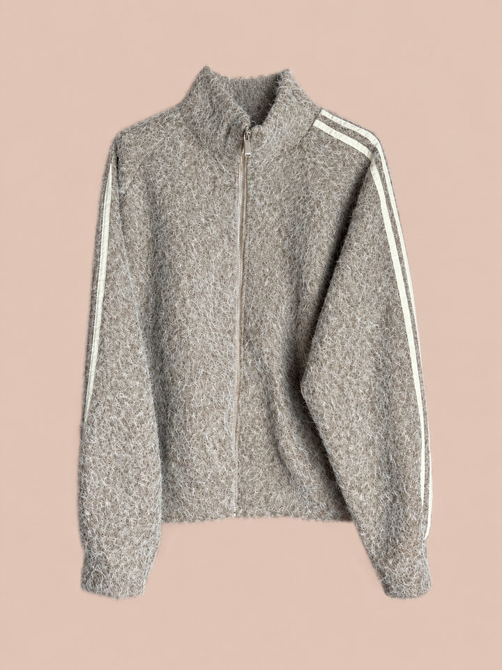 Cozy Stripe Jacke - Beige