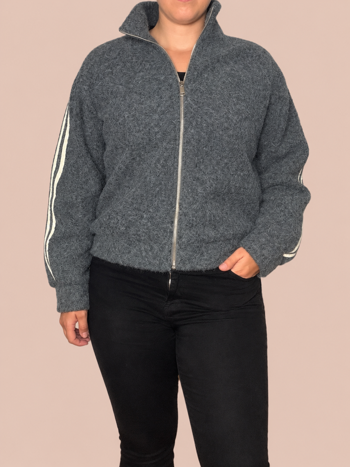 Cozy Stripe Jacke - Grau