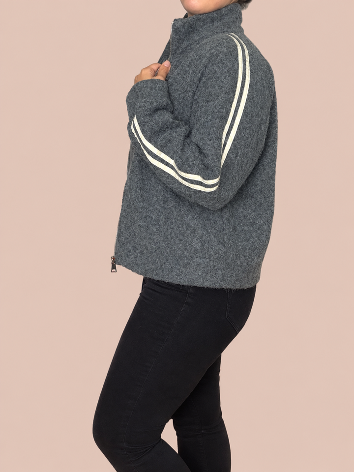 Cozy Stripe Jacke - Grau