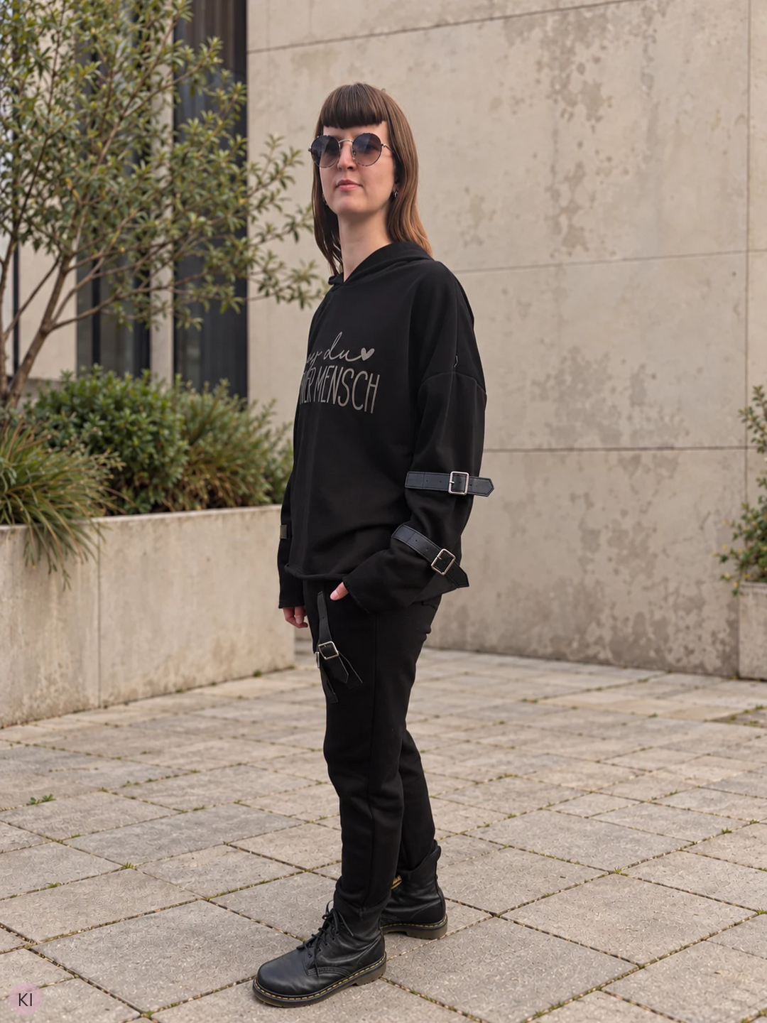 Statement-Hoodie "hey du schöner Mensch"