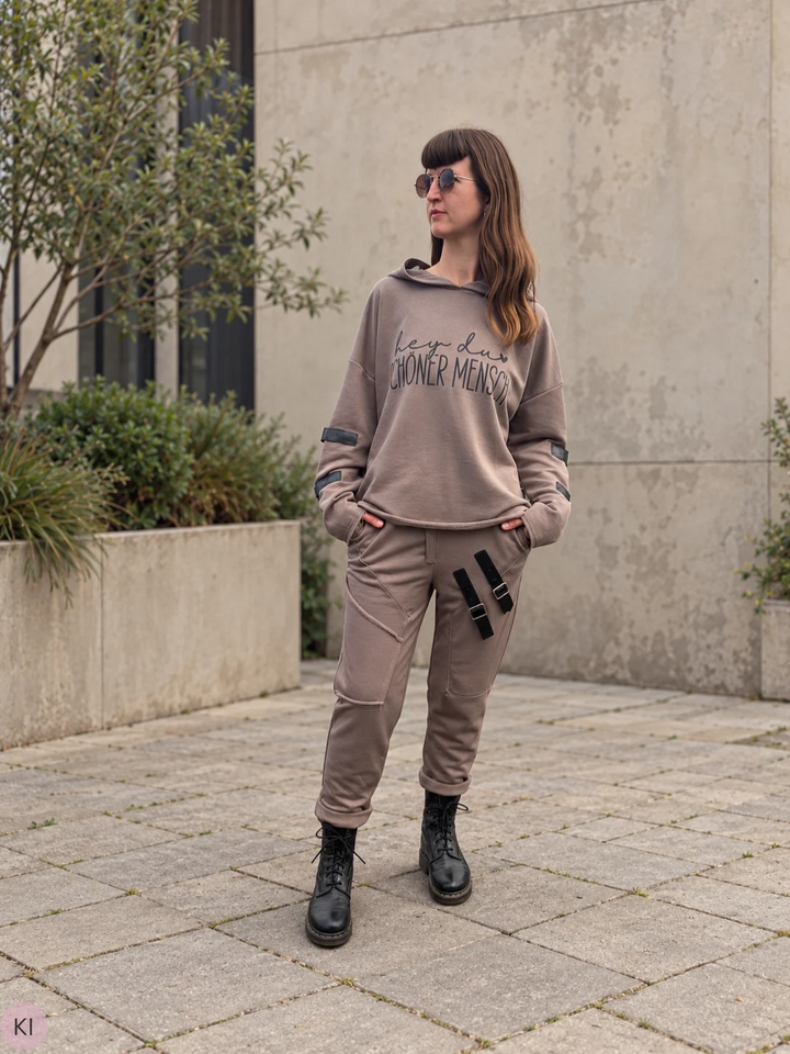 Statement-Hoodie "hey du schöner Mensch"