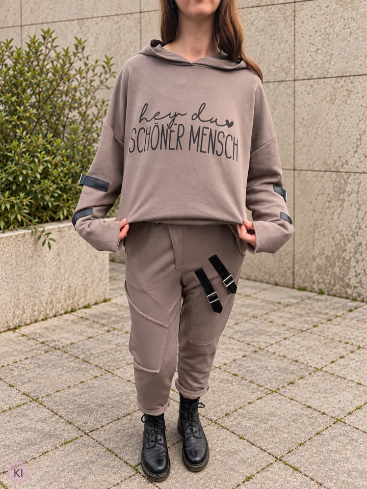 Statement-Hoodie "hey du schöner Mensch"