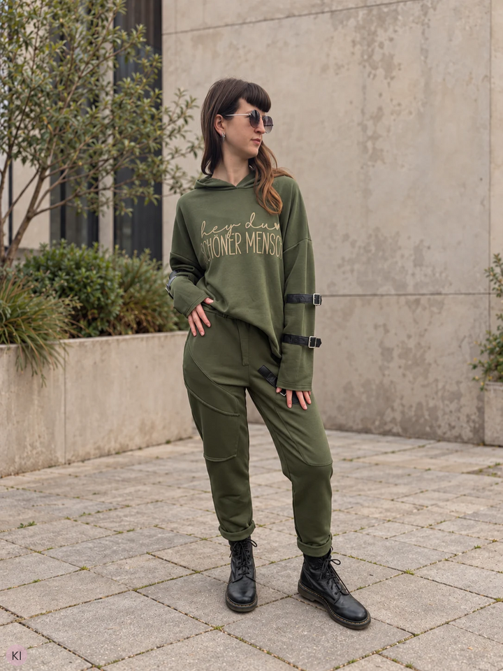 Statement-Hoodie "hey du schöner Mensch"