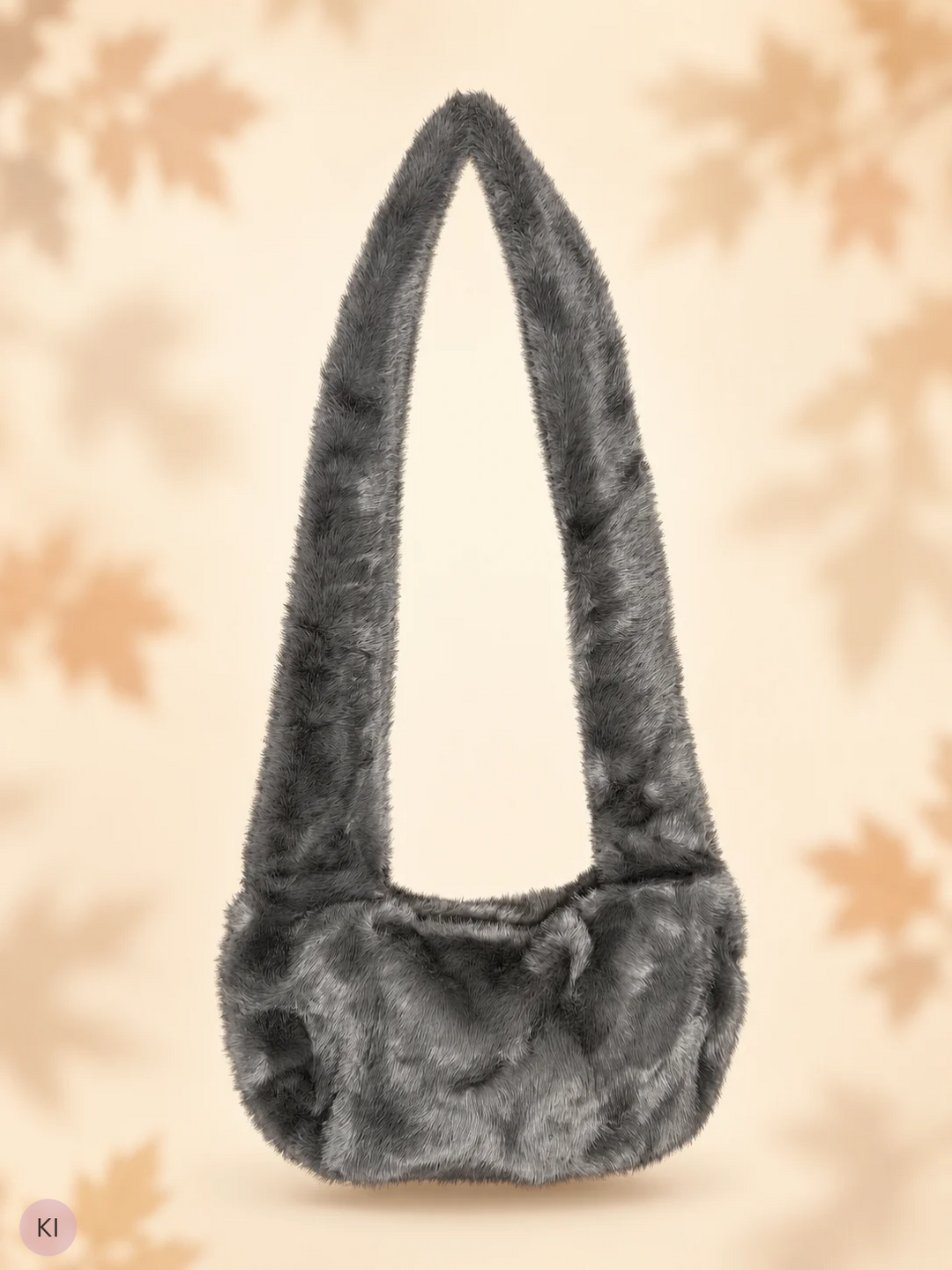Kleine Schultertasche mit flauschiger Felloptik