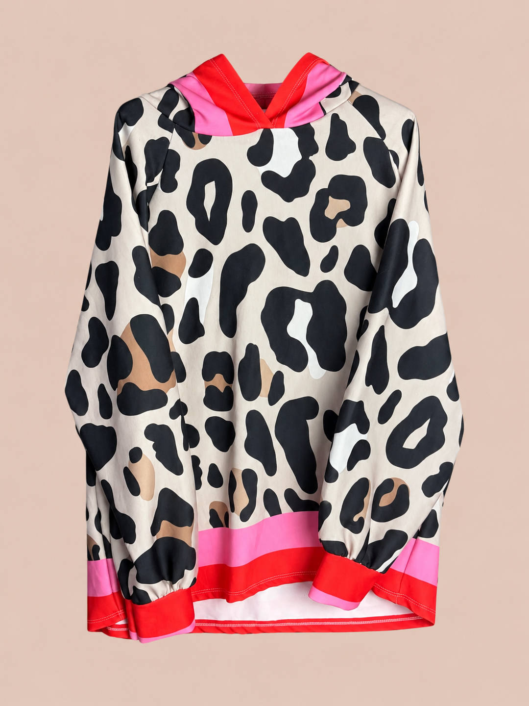 Wild Color Leo Hoodie - Rot/Rosa