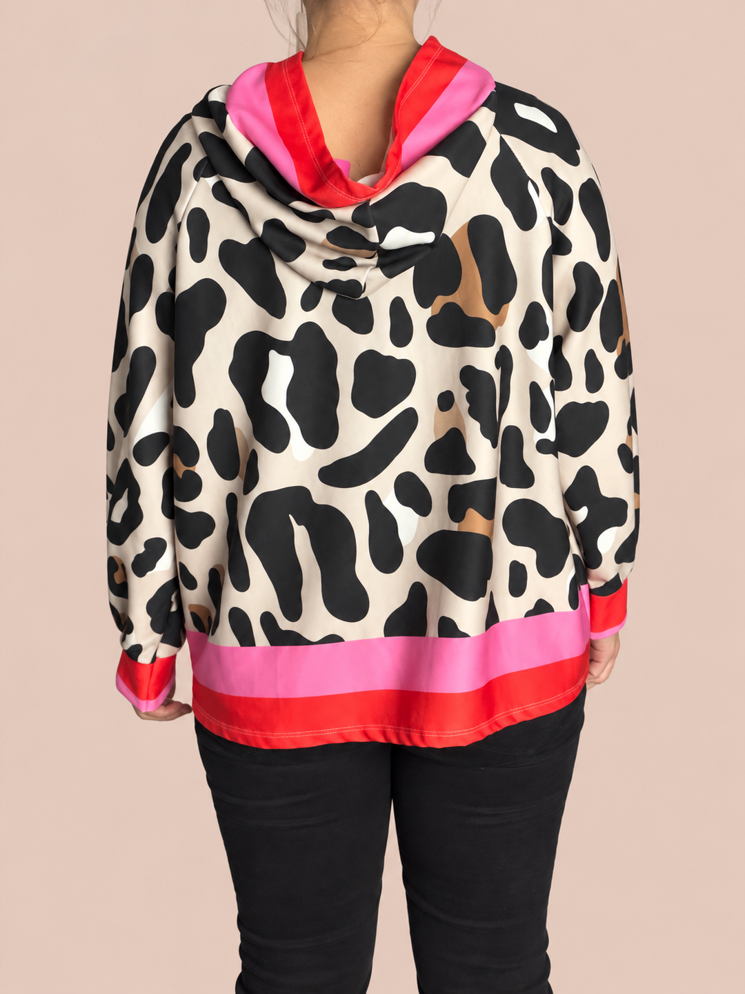 Wild Color Leo Hoodie - Rot/Rosa