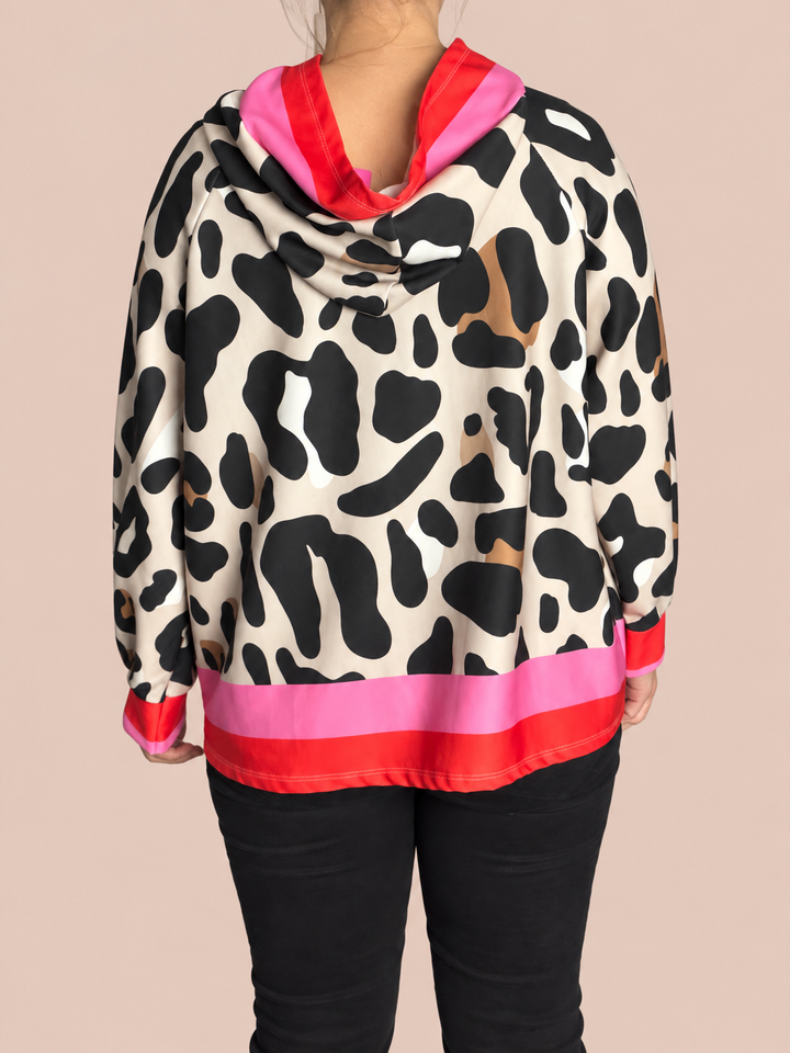 Wild Color Leo Hoodie - Rot/Rosa