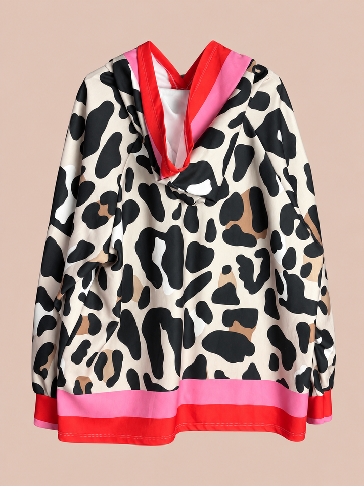 Wild Color Leo Hoodie - Rot/Rosa