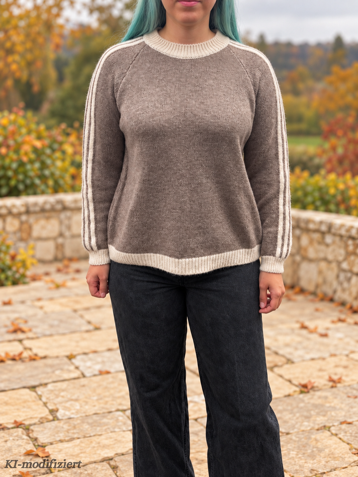 Strickpullover mit Ärmelstreifen
