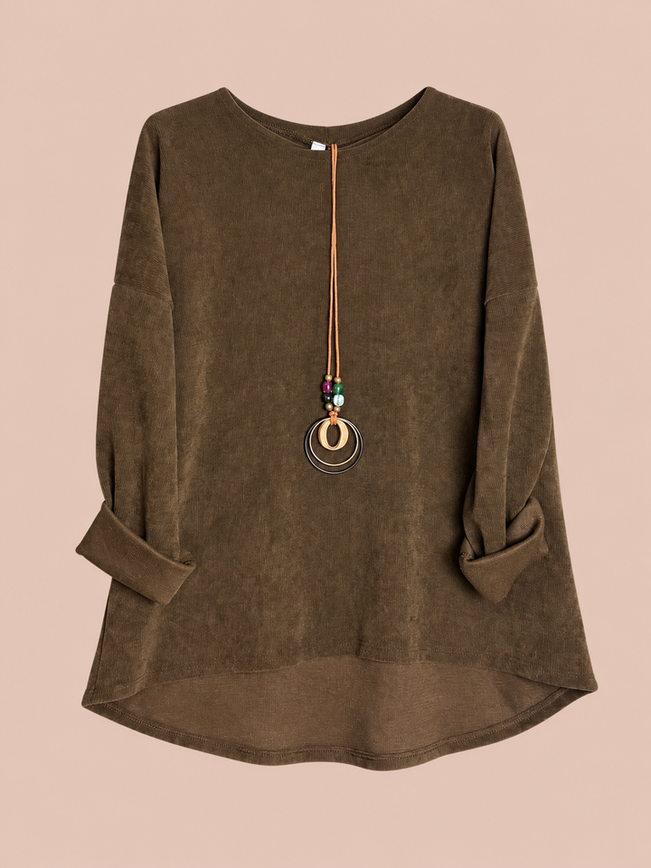 Pulli in Cord-Optik - Braun