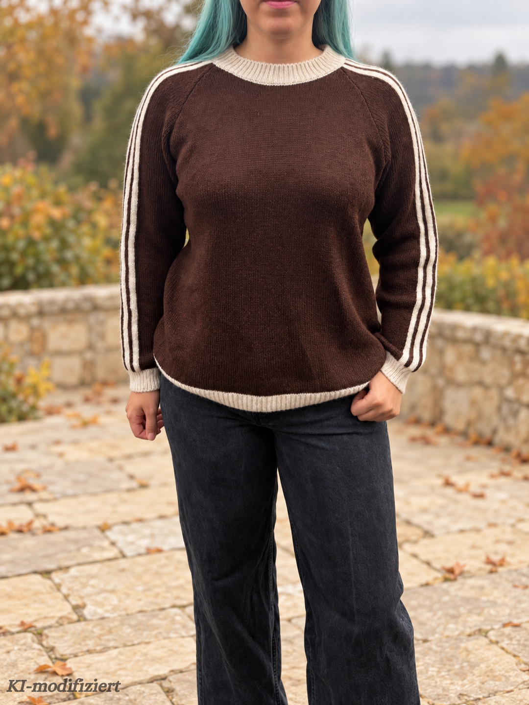 Strickpullover mit Ärmelstreifen