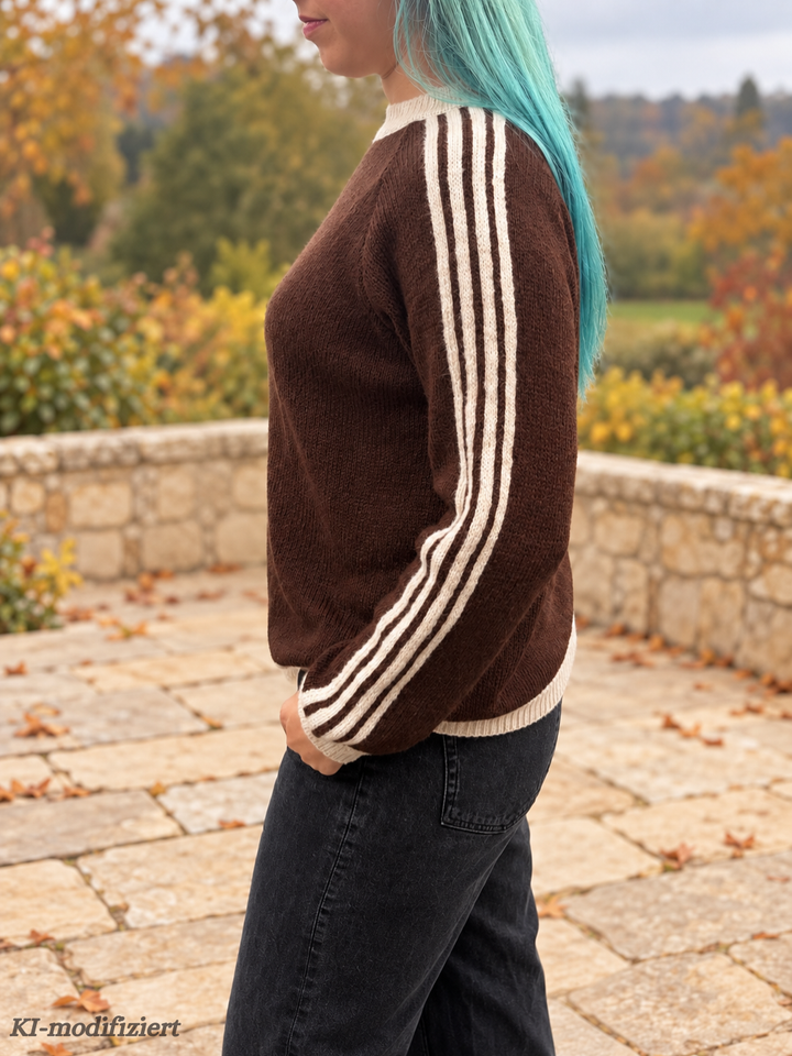 Strickpullover mit Ärmelstreifen