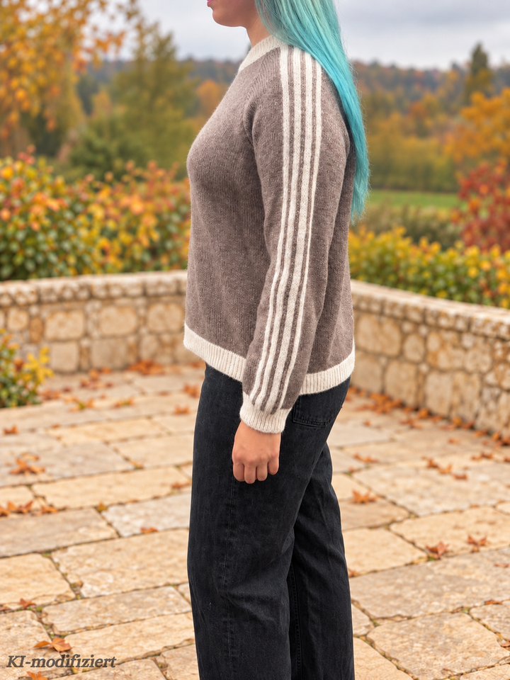 Strickpullover mit Ärmelstreifen