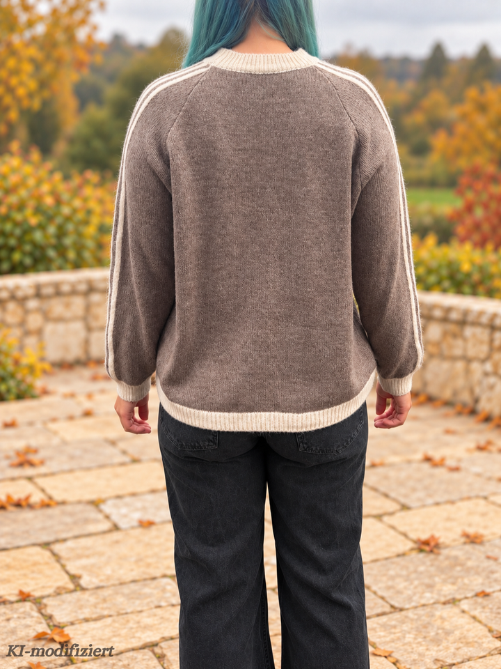 Strickpullover mit Ärmelstreifen