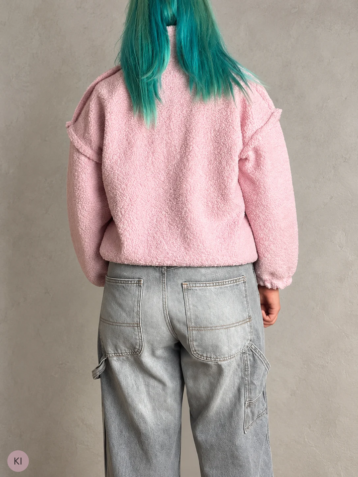 Teddyjacke mit Neon-Detail