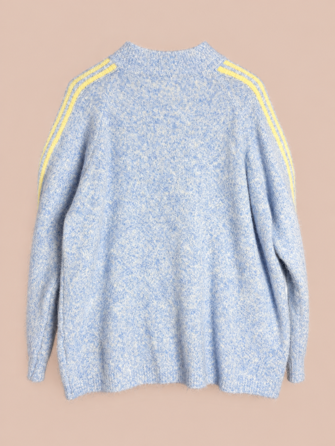 Zip Cardigan mit Streifen - Hellblau