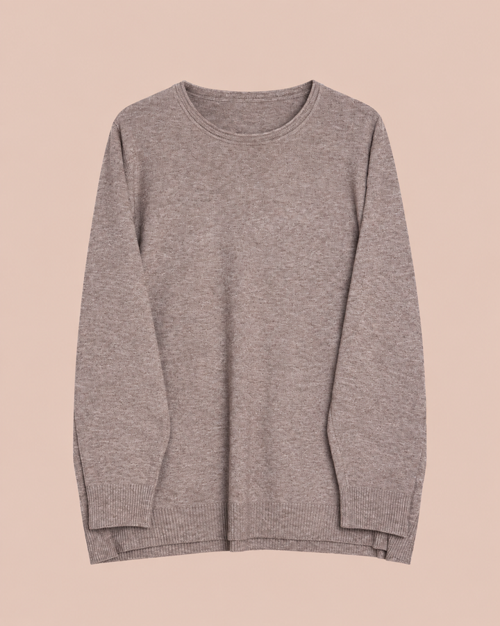 Pullover Basic - Taupe/Grau