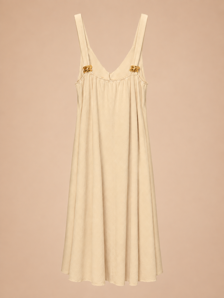 Midnight Elegance – Maxikleid mit Golddetails