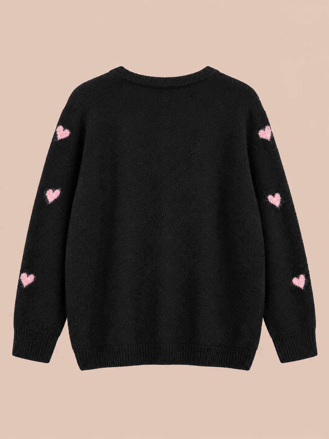 Cardigan mit Herzchen - Schwarz