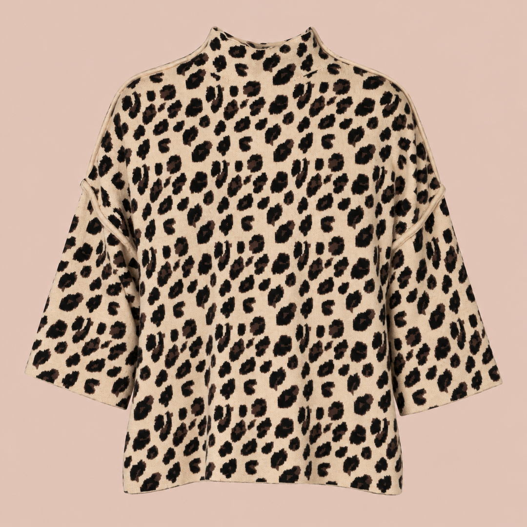 Leo-Pulli mit Stehkragen