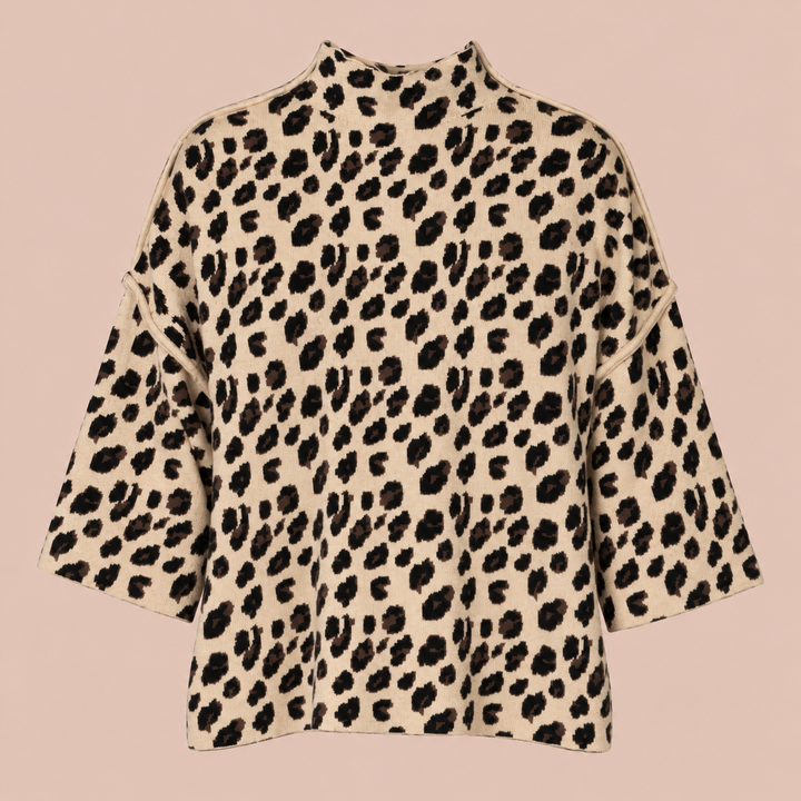Leo-Pulli mit Stehkragen
